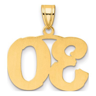 14K Yellow Gold Number 30 Pendant – view 4