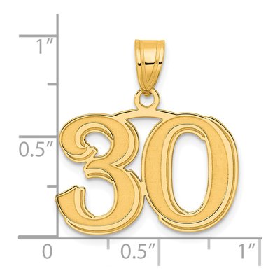 14K Yellow Gold Number 30 Pendant – view 5