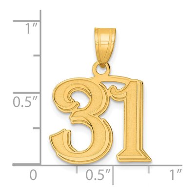 14K Yellow Gold Number 31 Pendant – view 5