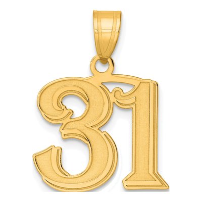 14K Yellow Gold Number 31 Pendant