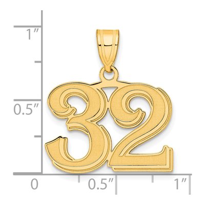 14K Yellow Gold Number 32 Pendant – view 5