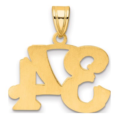 14K Yellow Gold Number 34 Pendant – view 4