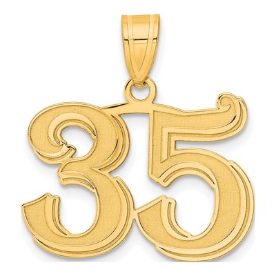 14K Yellow Gold Number 35 Pendant