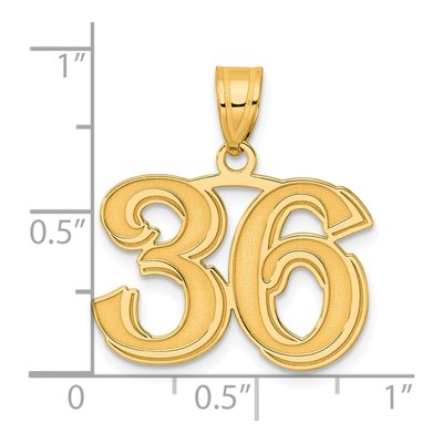 14K Yellow Gold Number 36 Pendant – view 5