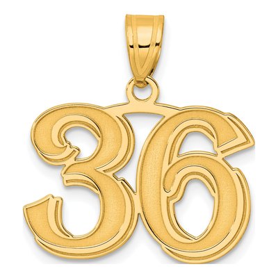 14K Yellow Gold Number 36 Pendant