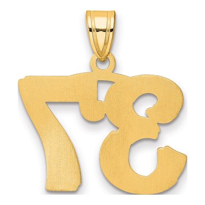 14K Yellow Gold Number 37 Pendant – view 4