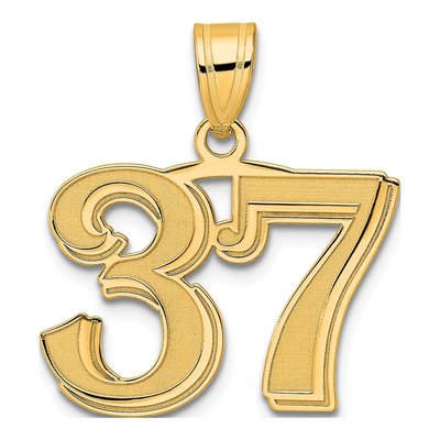 14K Yellow Gold Number 37 Pendant