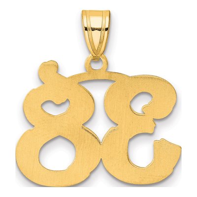 14K Yellow Gold Number 38 Pendant – view 4