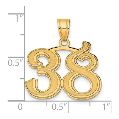 14K Yellow Gold Number 38 Pendant – view 5