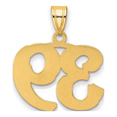 14K Yellow Gold Number 39 Pendant – view 4