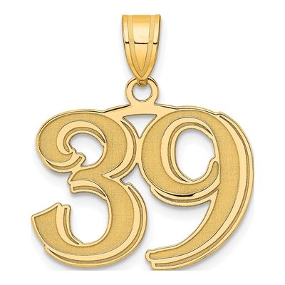 14K Yellow Gold Number 39 Pendant