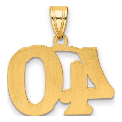14K Yellow Gold Number 40 Pendant – view 4