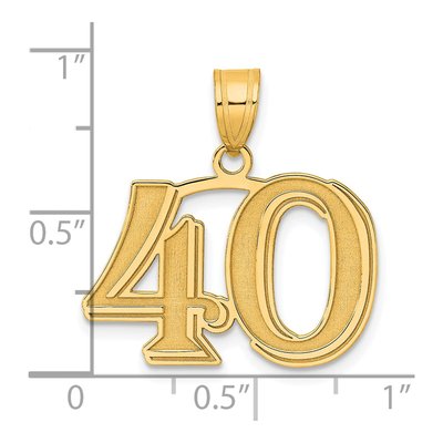 14K Yellow Gold Number 40 Pendant – view 5