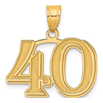 14K Yellow Gold Number 40 Pendant