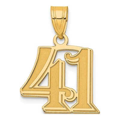 14K Yellow Gold Number 41 Pendant