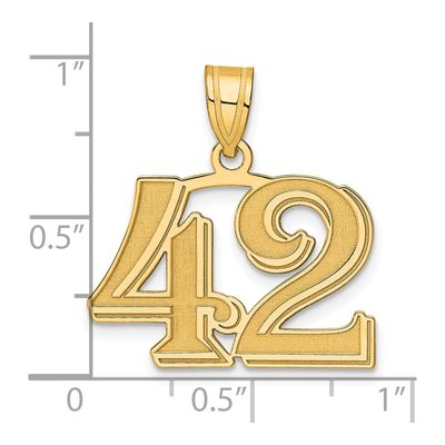 14K Yellow Gold Number 42 Pendant – view 5