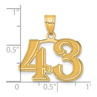 14K Yellow Gold Number 43 Pendant – view 5