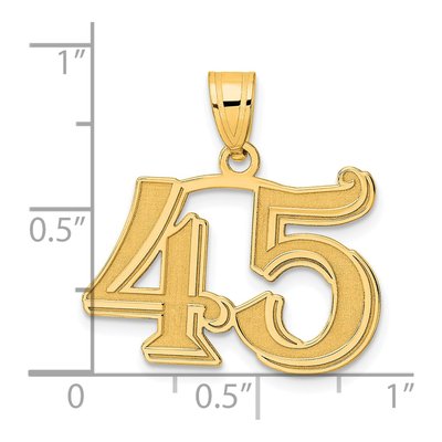 14K Yellow Gold Number 45 Pendant – view 5