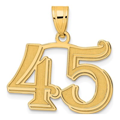 14K Yellow Gold Number 45 Pendant