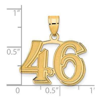 14K Yellow Gold Number 46 Pendant – view 5