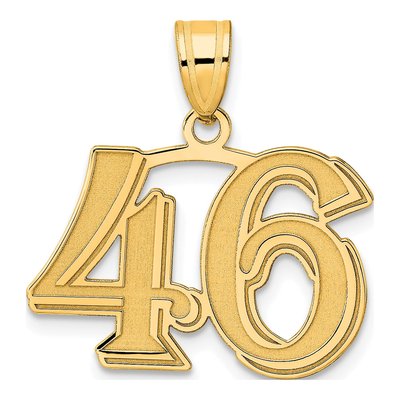 14K Yellow Gold Number 46 Pendant