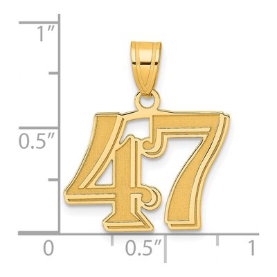 14K Yellow Gold Number 47 Pendant – view 5