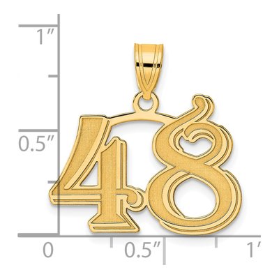 14K Yellow Gold Number 48 Pendant – view 5