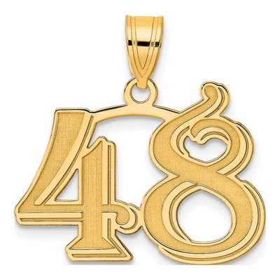 14K Yellow Gold Number 48 Pendant
