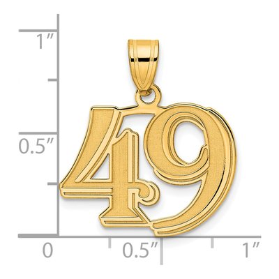 14K Yellow Gold Number 49 Pendant – view 5