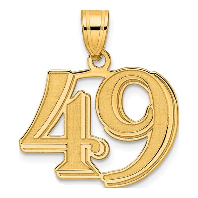 14K Yellow Gold Number 49 Pendant