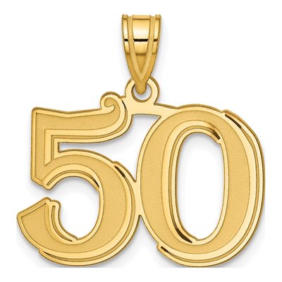 14K Yellow Gold Number 50 Pendant