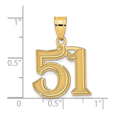 14K Yellow Gold Number 51 Pendant – view 5
