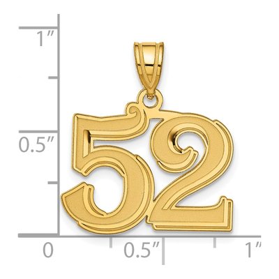 14K Yellow Gold Number 52 Pendant – view 4