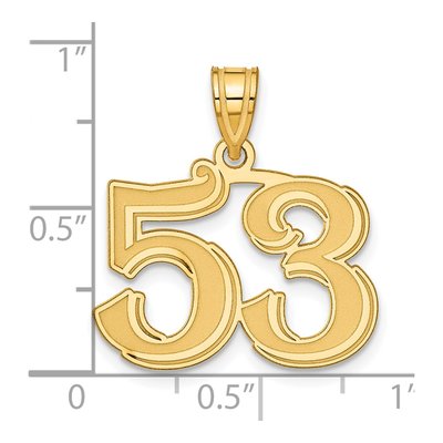 14K Yellow Gold Number 53 Pendant – view 4