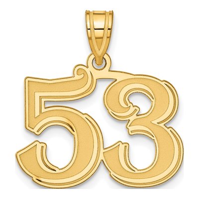 14K Yellow Gold Number 53 Pendant