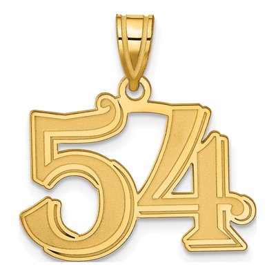 14K Yellow Gold Number 54 Pendant