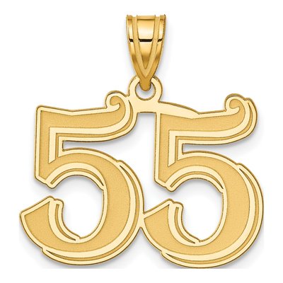 14K Yellow Gold Number 55 Pendant