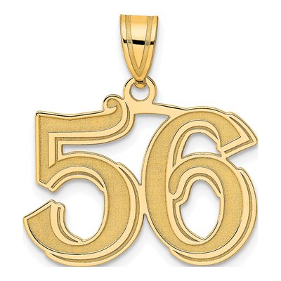 14K Yellow Gold Number 56 Pendant