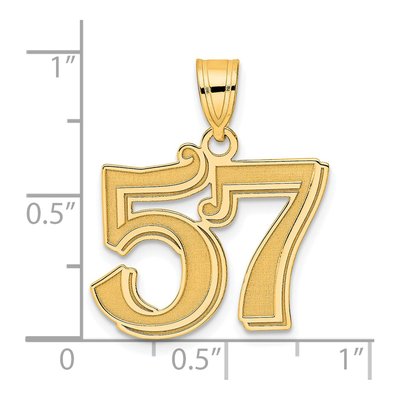 14K Yellow Gold Number 57 Pendant – view 5