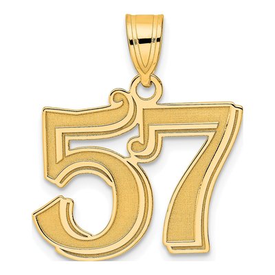 14K Yellow Gold Number 57 Pendant