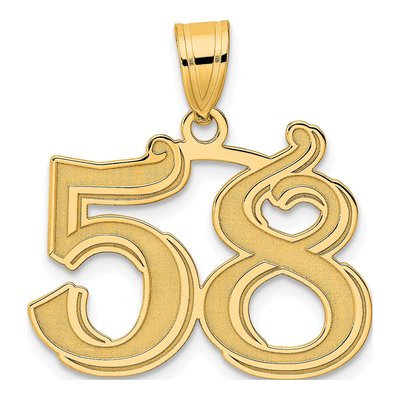 14K Yellow Gold Number 58 Pendant
