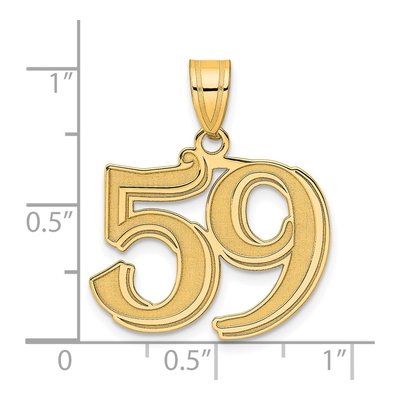 14K Yellow Gold Number 59 Pendant – view 5
