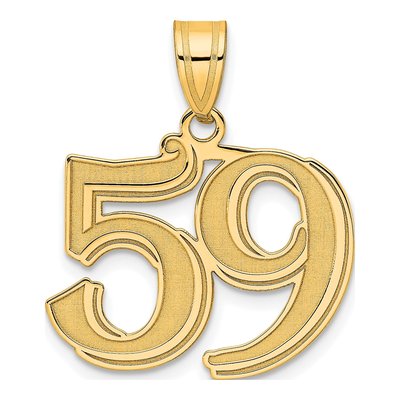 14K Yellow Gold Number 59 Pendant