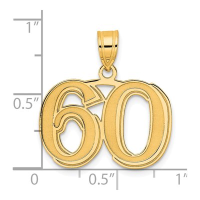 14K Yellow Gold Number 60 Pendant – view 5