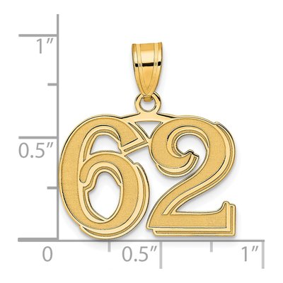 14K Yellow Gold Number 62 Pendant – view 5