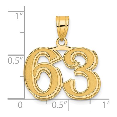 14K Yellow Gold Number 63 Pendant – view 5