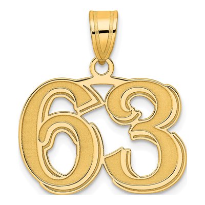 14K Yellow Gold Number 63 Pendant