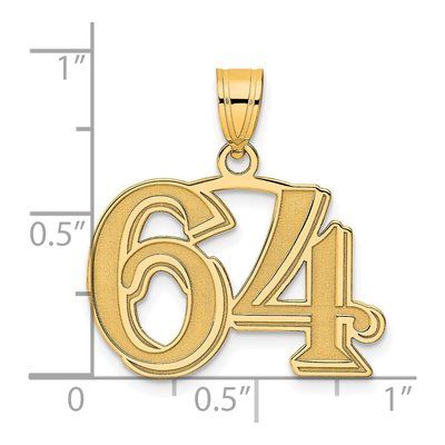 14K Yellow Gold Number 64 Pendant – view 5
