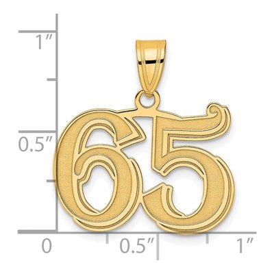 14K Yellow Gold Number 65 Pendant – view 5