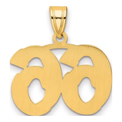 14K Yellow Gold Etched Number 66 Pendant – view 4